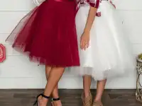юбка пачка из фатина бордова