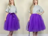 Фиолетовая пышная женская юбка из Фатина