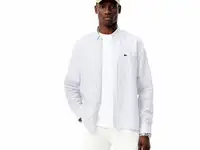 Мужская льняная рубашка lacoste в полоску