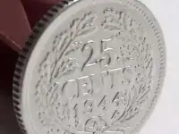 Редкая серебряная монета 25 центов 1944 года., фотография 3