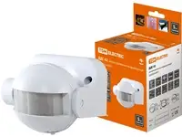 Датчик движения инфракрасный 1100вт, 180°, 12м, настенный белый ip44 ддс-02