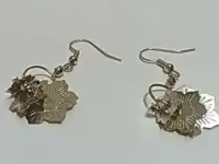 Серьги лёгкие, под серебро, с камушком, фотография 3