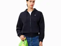 Женская толстовка lacoste с капюшоном на молнии