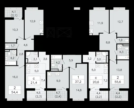 1-но комнатная квартира, 37,20 м², 4 эт., ЖК А101 Всеволожск, фотография 1