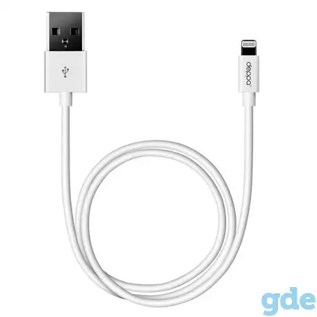 Дата-кабель usb - lightning, mfi, 1.2м, белый, deppa, фотография 1