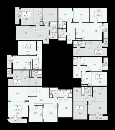 2-х комнатная квартира, 61,20 м², 11 эт., ЖК Прокшино, фотография 4