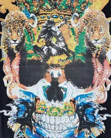 Philipp plein большого размера белая мужская футболка с черепом, фотография 5