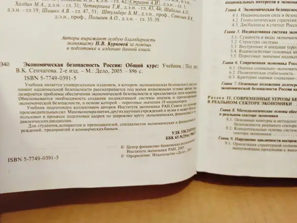 Сенчагов, В.К. Экономическая безопасность России. Общий курс. 2005, фотография 4