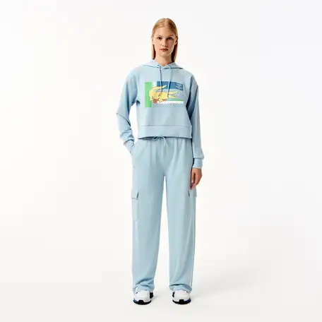 Женская короткая толстовка lacoste с капюшоном, фотография 5