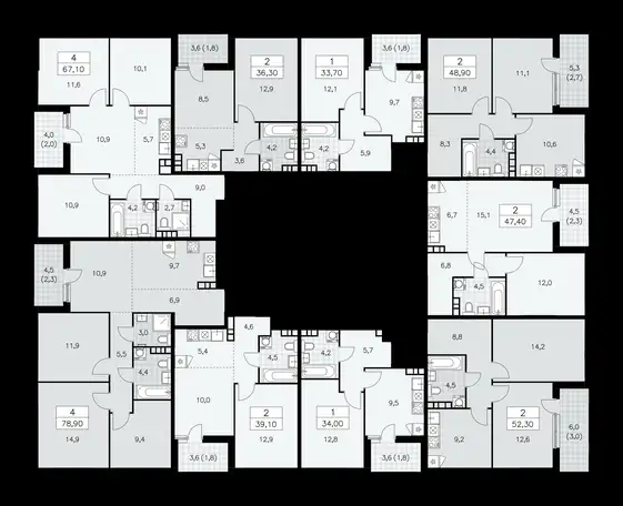 3-х комнатная квартира, 78,90 м², 11 эт., ЖК Бунинские Кварталы, фотография 1