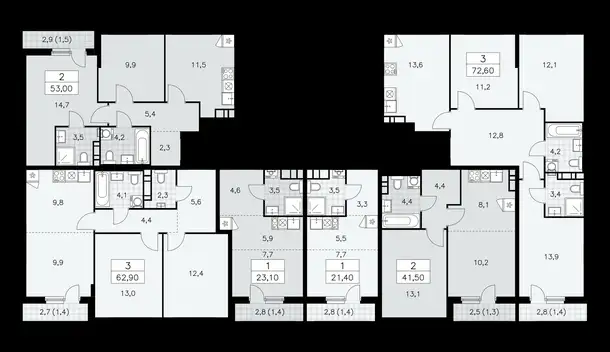 2-х комнатная квартира, 62,90 м², 18 эт., ЖК Прокшино, фотография 1
