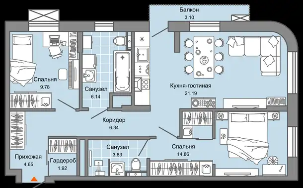 Квартира, 71,00 м², 5 эт., Кв-л «центральный», стр. 4, фотография 1