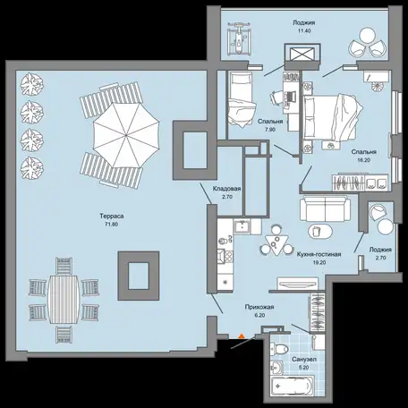 Квартира, 86,00 м², 15 эт., Ул. дзержинского, д. 31а, фотография 1