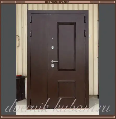 Входная двухстворчатая дверь КЛАССИКА ДЕКОР 1200 х 2050 Дуб тёмный 94 мм, фотография 2