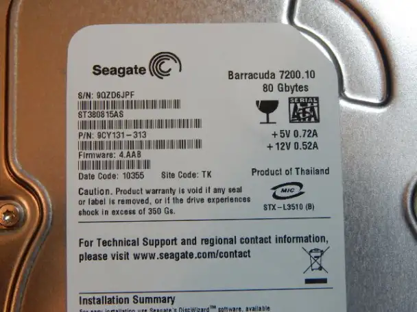 Жёсткий диск Barakuda 7200.10 80gb, фотография 2