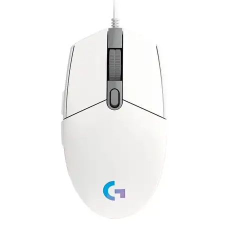 Игровая проводная мышь logitech g102 lightsync white, фотография 1
