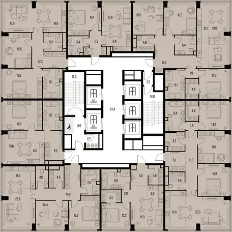 2-х комнатная квартира, 58,00 м², 24 эт., ЖК HIGH LIFE Летниковская 11, Хай Лайф, фотография 3
