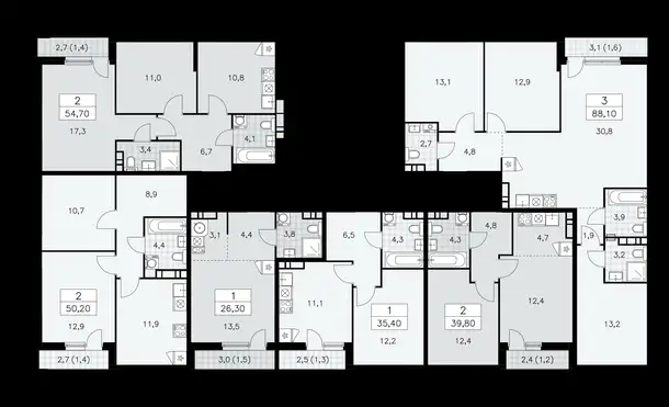 2-х комнатная квартира, 50,20 м², 8 эт., ЖК Бунинские Кварталы, фотография 1