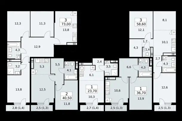 1-но комнатная квартира, 40,50 м², 14 эт., ЖК Прокшино, фотография 1