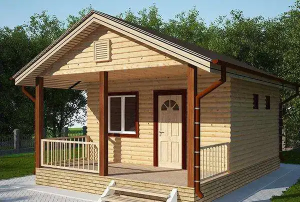 Баня 3х4 с террасой 1.5х4 из бруса под ключ, фотография 1
