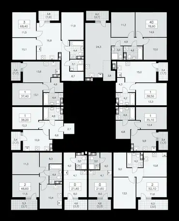 1-но комнатная квартира, 38,50 м², 9 эт., ЖК А101 Лаголово, фотография 1