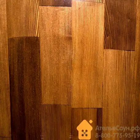 Купель для бани из сращенной лиственницы угловая 1,19х1,19 (мореная, н =, фотография 6