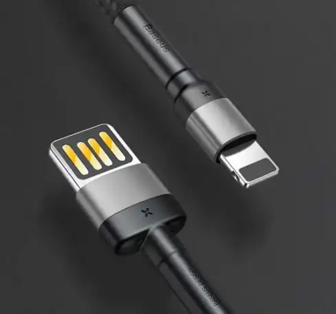 Кабель USB - Lightning 1м Baseus Cafule Special Edition - Черный/Серый, фотография 3