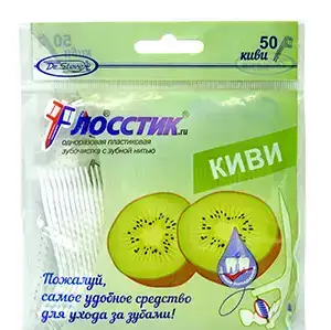 Зубочистка с нитью «флосстик» киви 50 шт., фотография 1