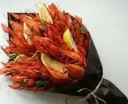вкусный букет, сьедобный букет, букет из раков, фотография 5
