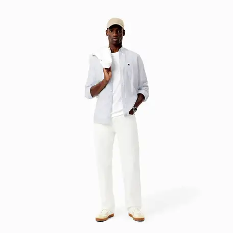 Мужская льняная рубашка lacoste в полоску, фотография 4
