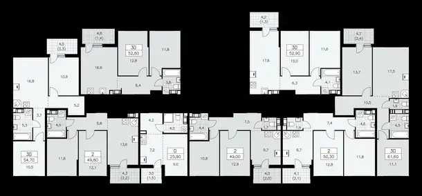 1-но комнатная квартира, 61,60 м², 6 эт., ЖК А101 Лаголово, фотография 1