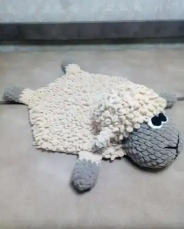 Вязанный детский коврик Барашек, ручная работа, handmade, фотография 1