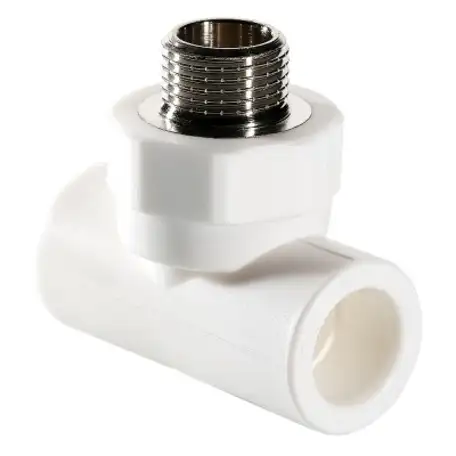Тройник ppr valtec с переходом на нар. резьбу 1/2''х20мм, фотография 1