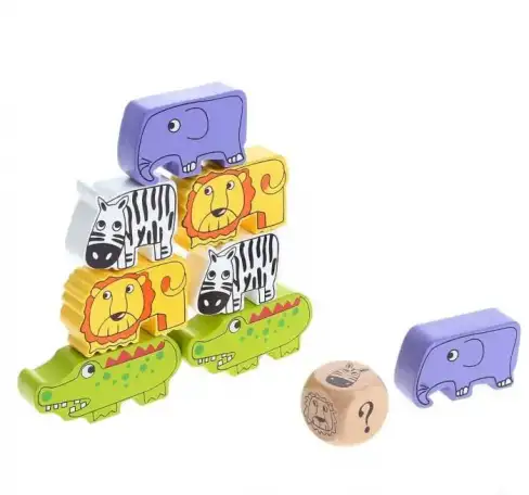 Деревянная игра-дженга АФРИКА для малышей от 1,5 лет, фотография 1