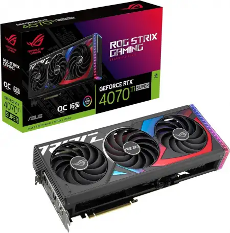 Asus rog strix geforce rtx 4070 ti super oc 16 ГБ для игр, фотография 1