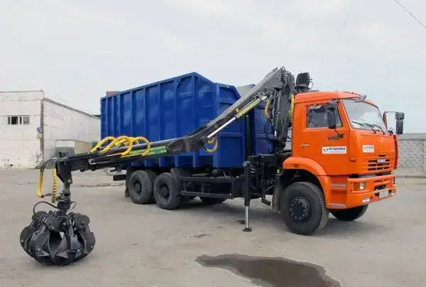 Заказ ломовоза на базе КАМАЗА 65115 28м3 с манипулятором и захватом, фотография 1