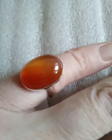 Элегантный комплект ( серьги кольцо ) СЕРДОЛИК, серебро 925, фотография 3