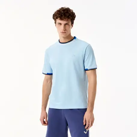 Мужская хлопковая футболка lacoste с принтом, фотография 1