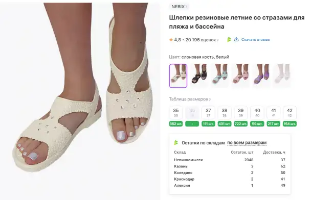 Шлепки резиновые летние со стразами для пляжа и бассейна, фотография 1