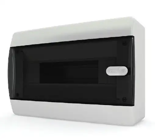 Щит навесной 12 мод. ip41, прозрачная черная дверца tekfor cnk40-12-1, фотография 1