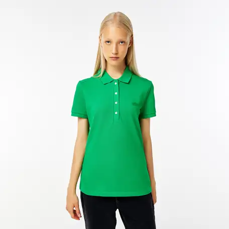 Женское поло lacoste slim fit из эластичного хлопка, фотография 1