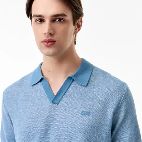 Мужское трикотажное поло lacoste из смеси органического хлопка и льна, фотография 3