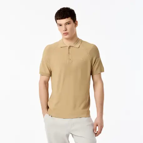 Мужское тёплое трикотажное поло lacoste, фотография 1