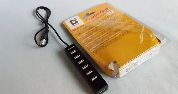 2 USB-разветвителя фирм  Defender  buro на 7 и 4 порта бу в отл. состоянии, фотография 2