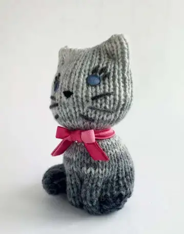 Игрушка вязаная ручной работы Котик, фотография 2