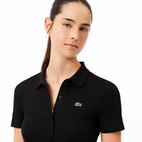 Женское поло lacoste slim fit из органического хлопка, фотография 5