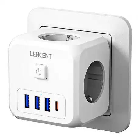 Розетка переходник LENCENT 7 в 1, фотография 1