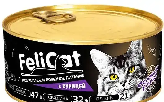 Корм консервированный мясной для кошек в ассортименте FeliCat, 290 гр., фотография 3