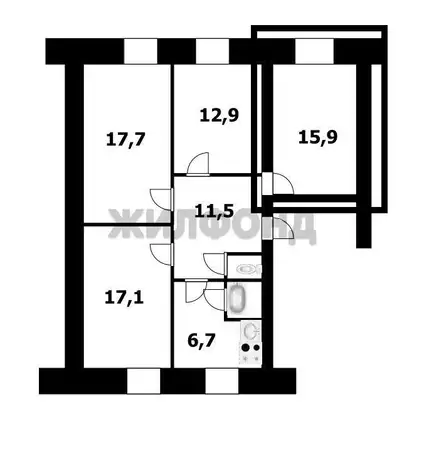 Продается комната 15.9 м2 в 4 ком.кв., фотография 11
