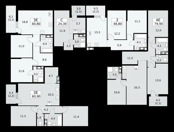 1-но комнатная квартира, 24,30 м², 10 эт., ЖК А101 Лаголово, фотография 2